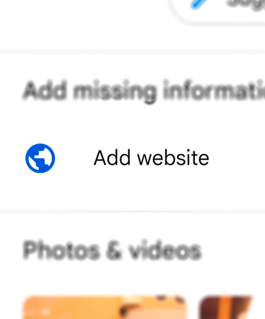 add website option on google maps