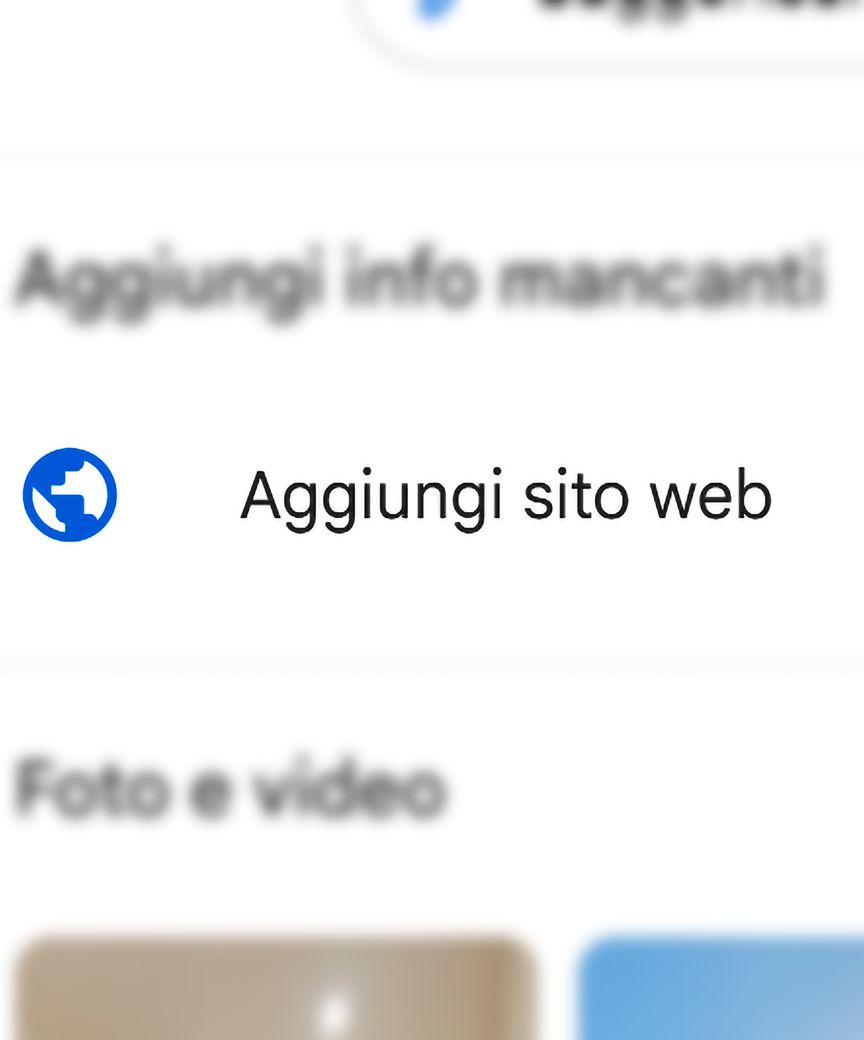 opzione aggiungi sito web su google maps