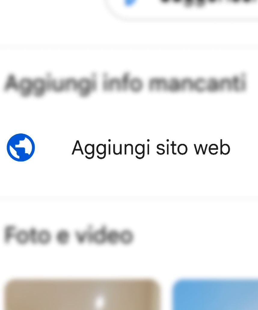 opzione aggiungi sito web su google maps